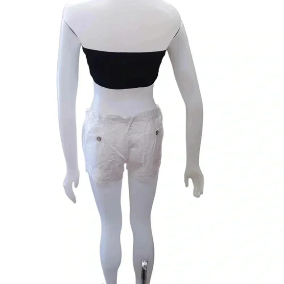 Nitrogen Luxury Linen Blend White Button  Fly Shorts Size Medium - Picture 3 of 9